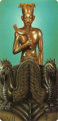 La lame Le char d'Osiris du tarot d'Esmeralda